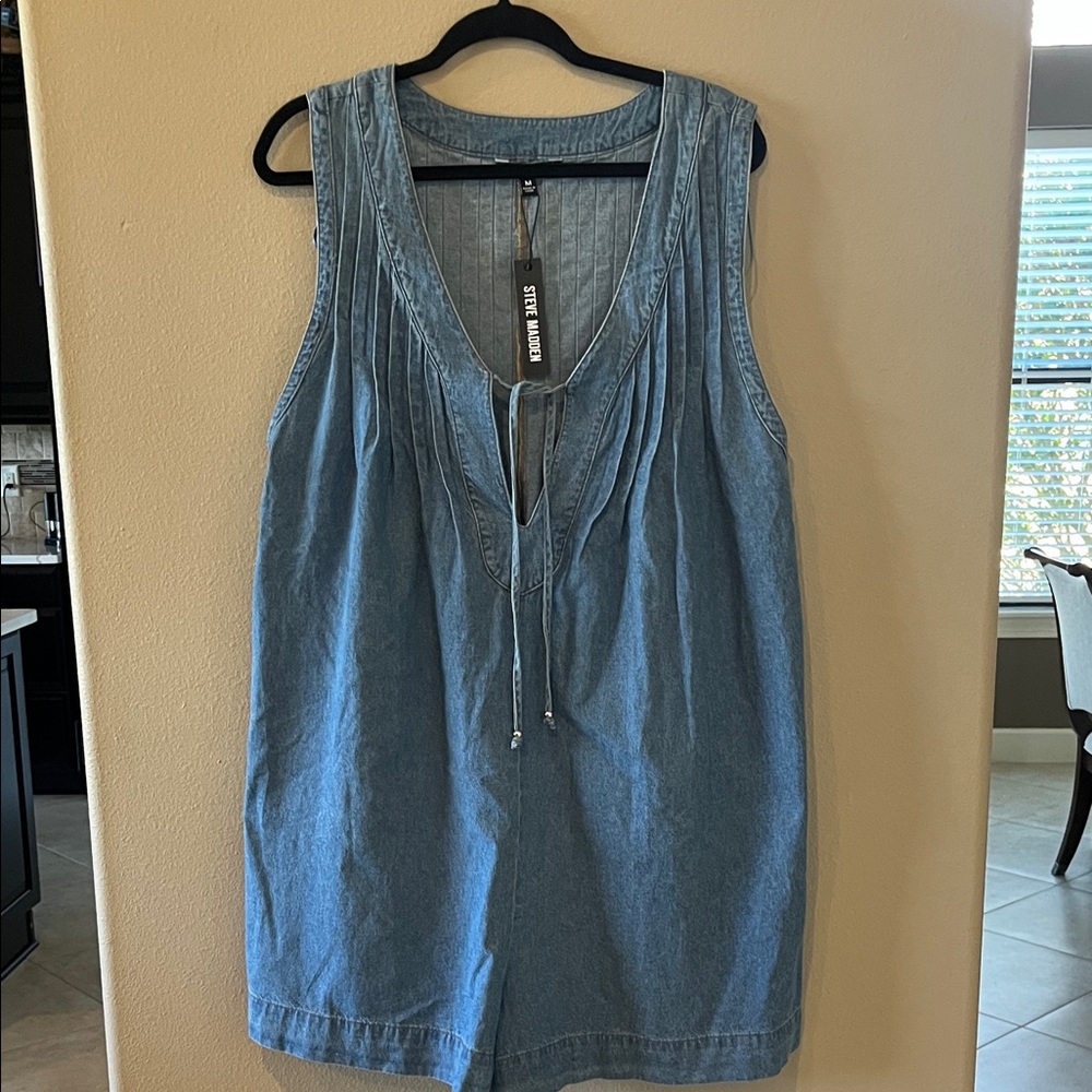 Steve Madden Light Blue Denim Sleeveless Tunic